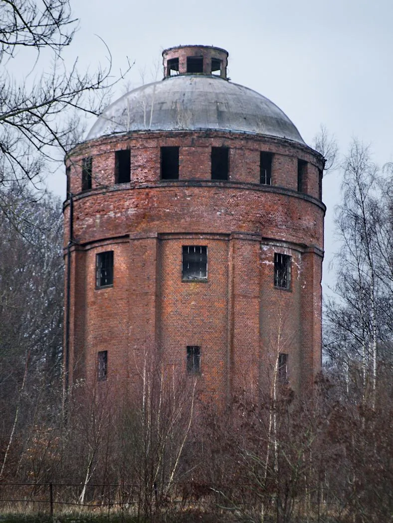 The brick water tower of the former Krümmel dynamite factory near Geesthacht