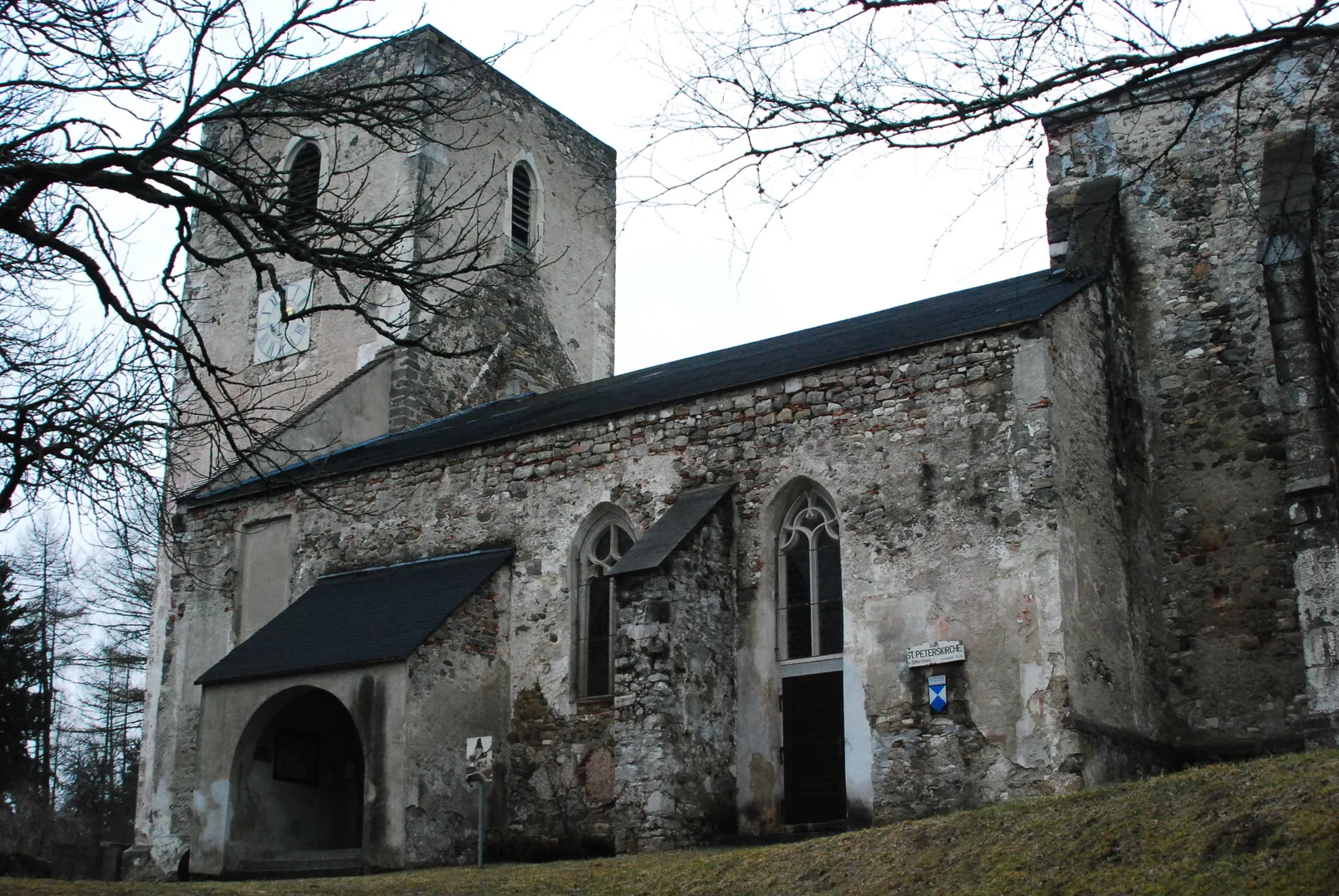 The church ruin of the ghost village of Döllersheim in the Waldviertel