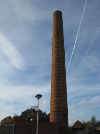 Brick chimney of the former De Neef-Landuyt brickworks in Niel, Rupel valley