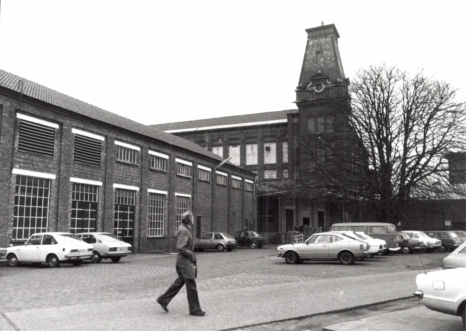 The brick halls and stair tower of the Nouvelle Orléans cotton mill in Ghent