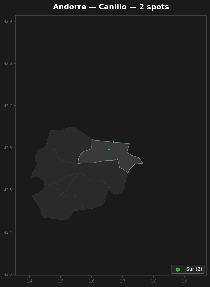 Mappa Urbex Canillo