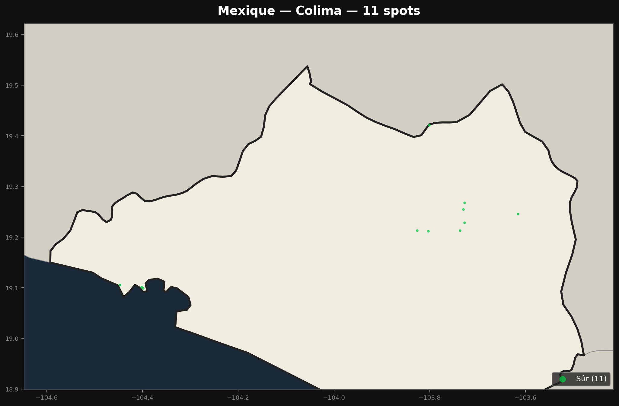 Mappa Urbex Colima