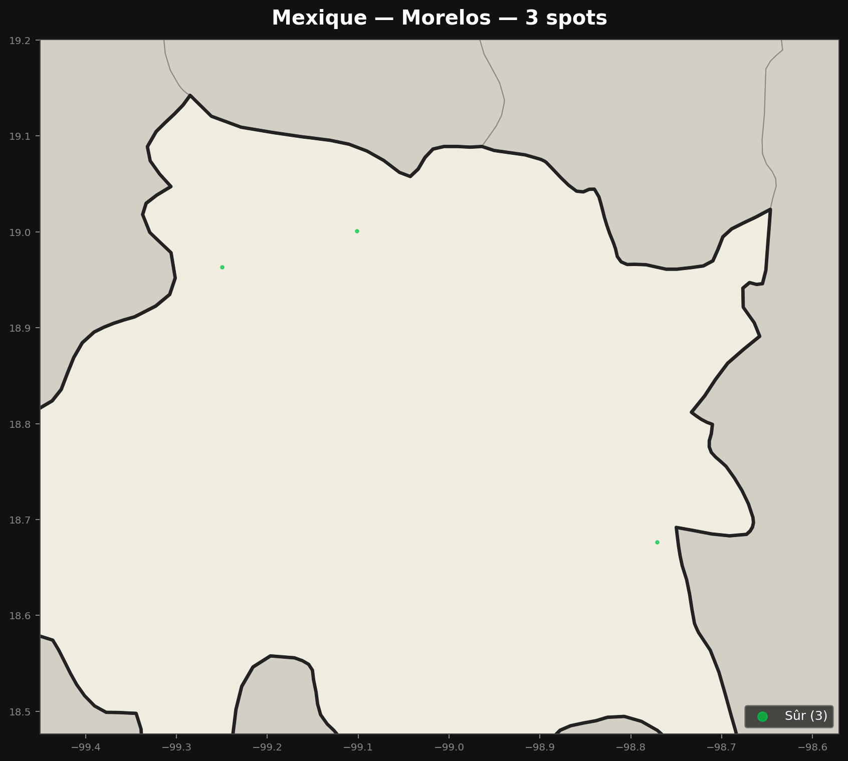 Mappa Urbex Morelos