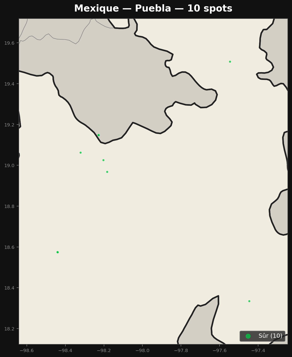 Mappa Urbex Puebla
