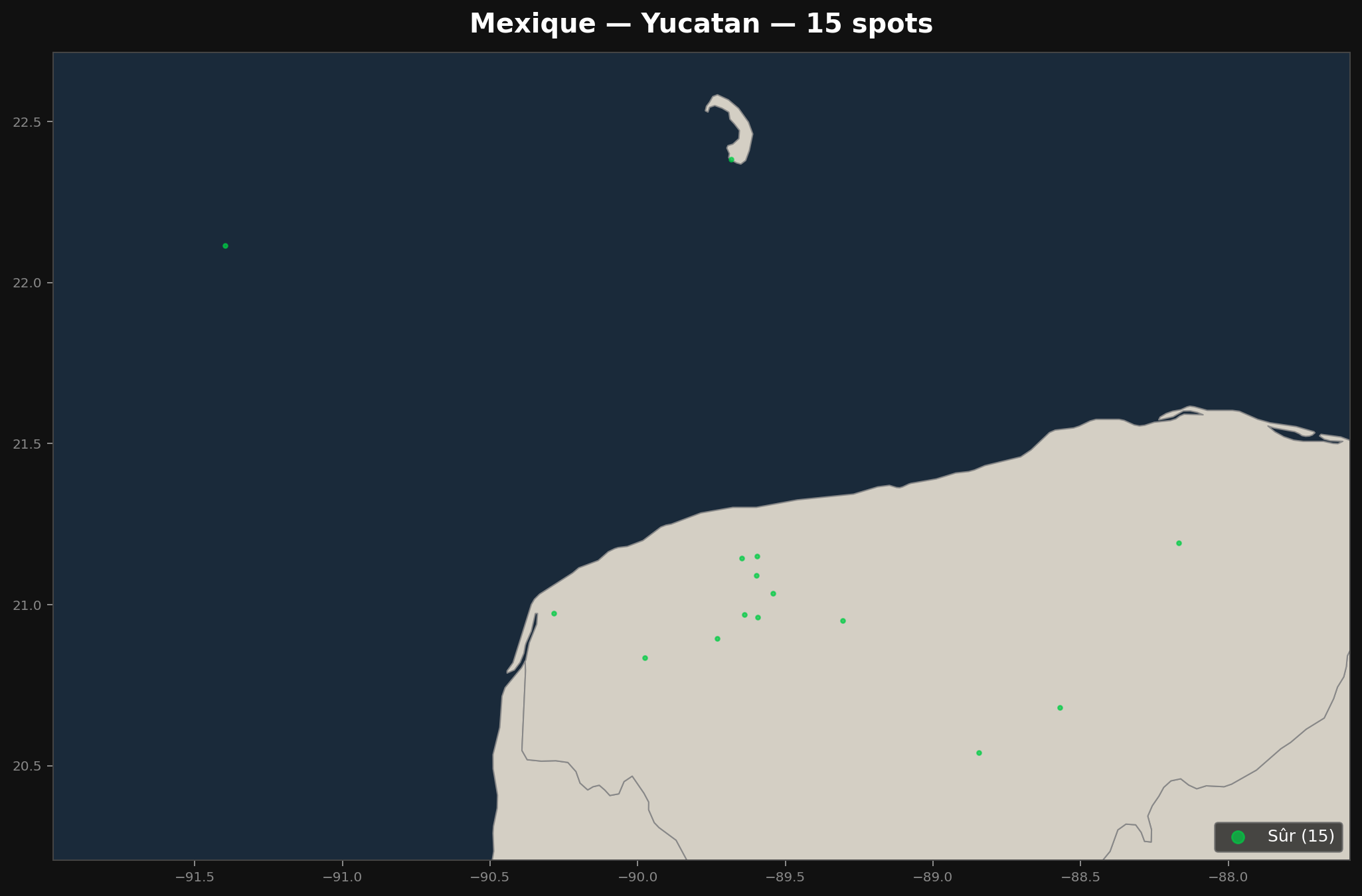 Mappa Urbex Yucatan
