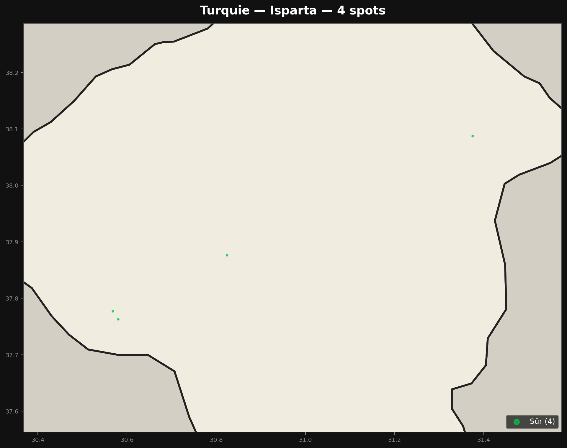 Mappa Urbex Isparta